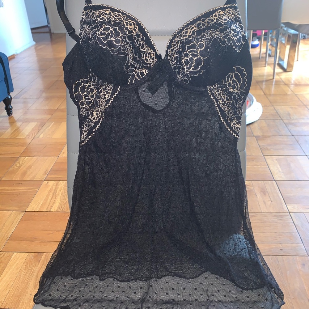 Black and white Chemise/babydoll top
